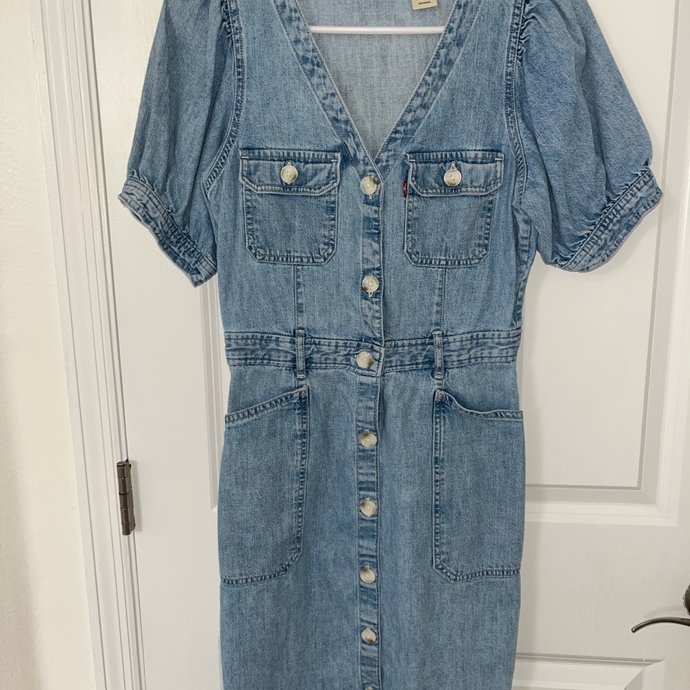Denim Button-Up Dress
